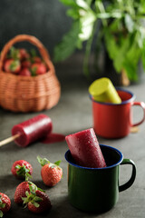 fruit ice in glass on the table