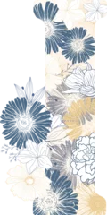 Foto op Plexiglas anti-reflex abstract floral background letter I © Nartco