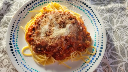 spaghetti with meatballs