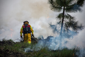 firefighter in action