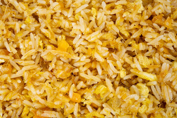 fried rice with yolk and ginger as background and texture