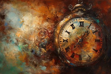 Obraz na płótnie Canvas Old clock symbolizing time. Generative AI