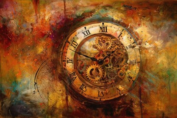 Obraz na płótnie Canvas Old clock symbolizing time. Generative AI