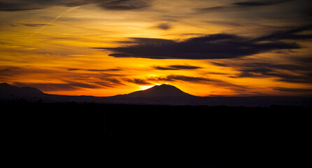 Sunset over the mountains