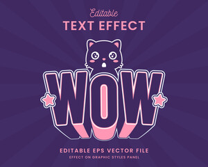 decorative editable cat text effect vector design