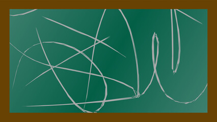 vector illustration of a green board with a white random scribble