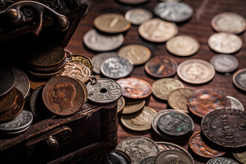 Old coins from around the world from 1940 to the new millennium