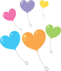 賑やかな風船のイラスト