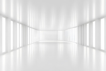 Fototapeta premium Big empty white room. Generative AI