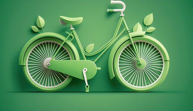 World Bicycle Day with green bicycle