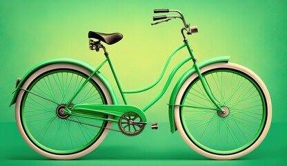 Fototapeta na wymiar World Bicycle Day with green bicycle