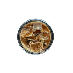isolate a glass of coffee on white background
