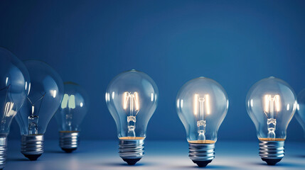 light bulbs on blue background, ideas, genius, Illuminated Ideas, wallpaper, electricity 