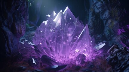 enchanting and otherworldly a crystal amethyst, digital art illustration, Generative AI
