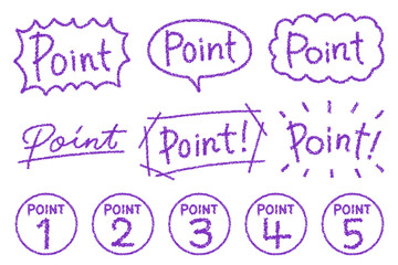 クレヨン素材　手描きのいろいろなPointセット