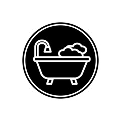 Bathtub icon vector logo design template flat style