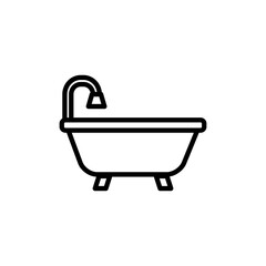 Bathtub icon vector logo design template flat style