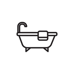 Bathtub icon vector logo design template flat style