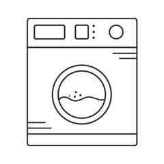 Vector icon washing machine . Electric appliances icon line style. Household chores. Icon in editable stroke