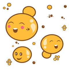 Cartoon yeast fungi character vector illustration graphic