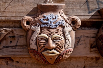 ceramic vase on a wooden background