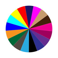 Obraz premium Vector circle divided into seventeen equal parts colored.