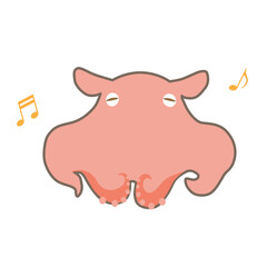 ご機嫌に歌うメンダコのキャラクター