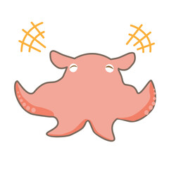 爆笑するメンダコのキャラクター