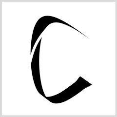 Letter C icon black color. Vector Illustration for Icon, Symbol, Logo etc