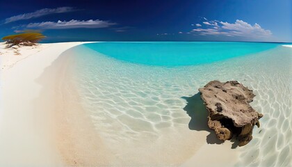 beach with trees Generative Ai