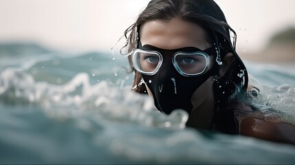 person in the water Generative Ai