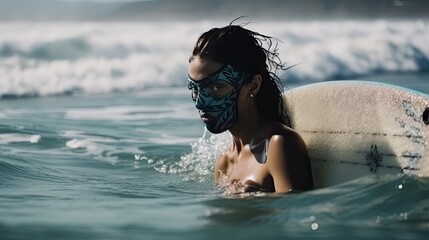 person in the water Generative Ai