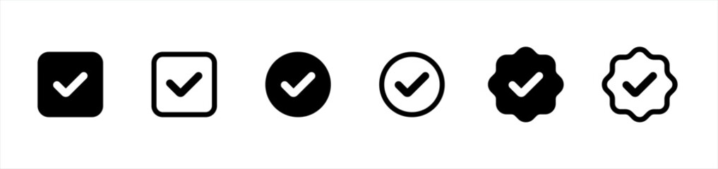 profile verification icon. approved or certified badge symbol. guarantee or quality signs, vector illustration