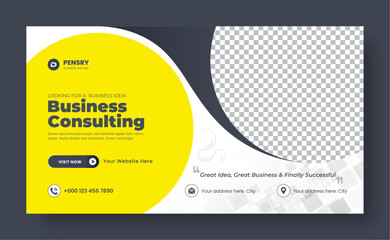 Business consulting banner design template. Social Media Banner Layouts. Set of editable web banner template. Digital business marketing social media banner template. Creative Marketing Banner Design.