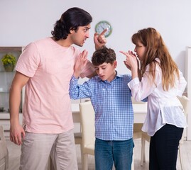 Family conflict with husband and wife and child