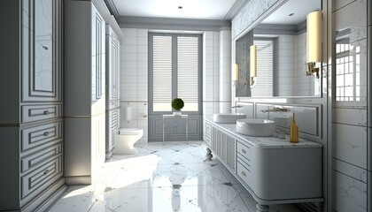 interior of a bathroom Generative Ai
