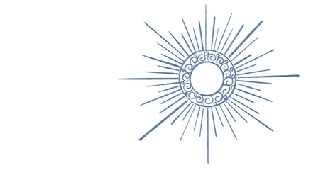 Fototapeta premium Starry night moon star night sky decorative gold blue ornament illustration art