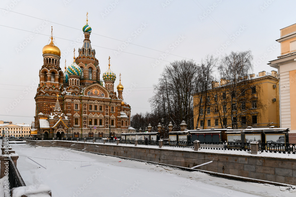 Sticker church of the savior on spilled blood - st petersburg russia