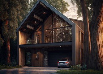 old house in the woods made with generative ai