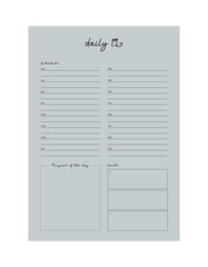 (Sean and sea) Daily and weekly and monthly planner. Vector illustration.