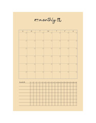 (Sean and sea) Daily and weekly and monthly planner. Vector illustration.