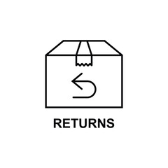 package box return icon vector