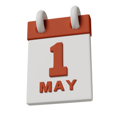 May day callendar 3d illustration