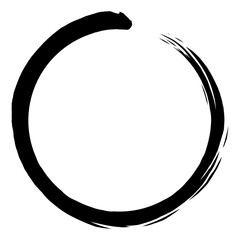 Zen Enso Japanese Circle Brush Stroke Logo Illustration