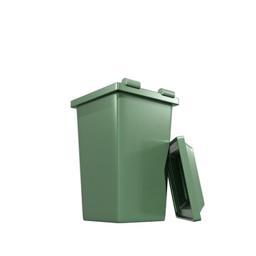 Rubbish bin, trash can 3D illustration, icon, Several View Pack Render, HD, Premium Quality, Alpha Background, PSD Format
