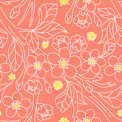 cherry blossom seamless pattern
