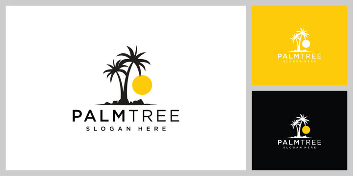 palm tree logo vector design template