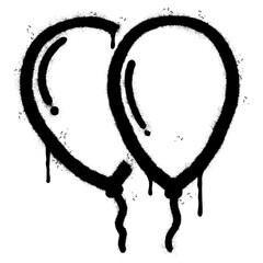 Spray Painted Graffiti Balloon icon Word Sprayed isolated with a white background. graffiti Balloon with over spray in black over white. © Doa Bunda