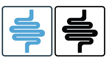 Intestines icon illustration. icon related to internal organ. Solid icon style. Simple vector design editable. File EPS, SVG, PNG transparent, JPG.