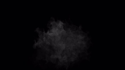 Aerial white smoke blowing overlay isolated on alpha background in 4K - Powered by Adobe